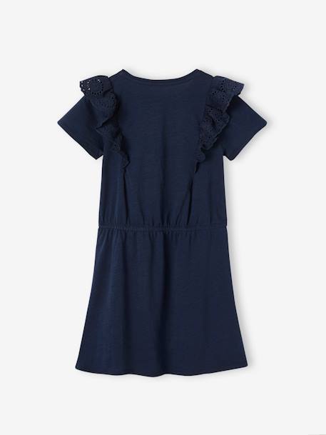 Robe avec volants en broderie anglaise fille marine 2 - vertbaudet enfant 