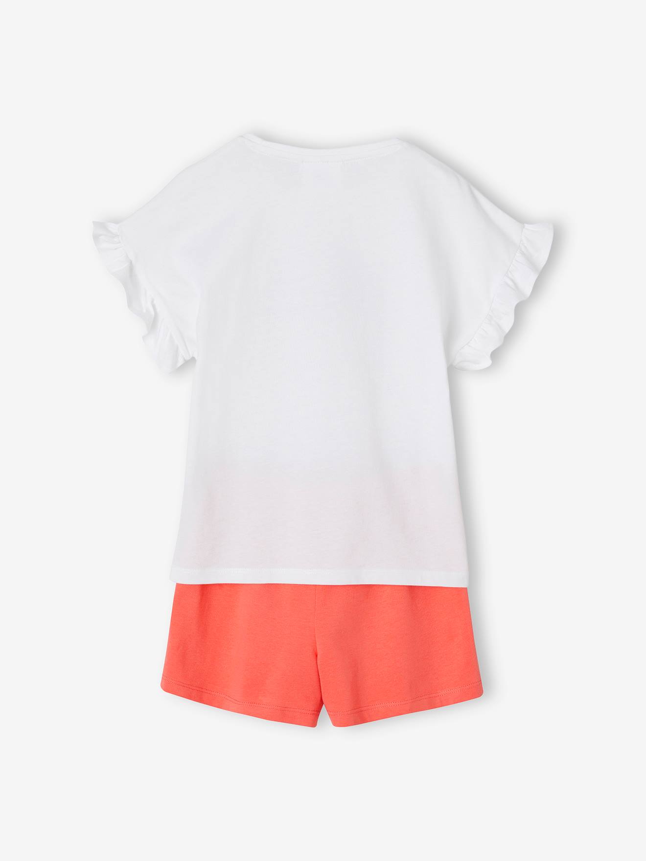 Pyjama Court Fille Vertbaudet - Pat'Patrouille, Blanc/Corail - 100% Coton, Taille 5 Ans