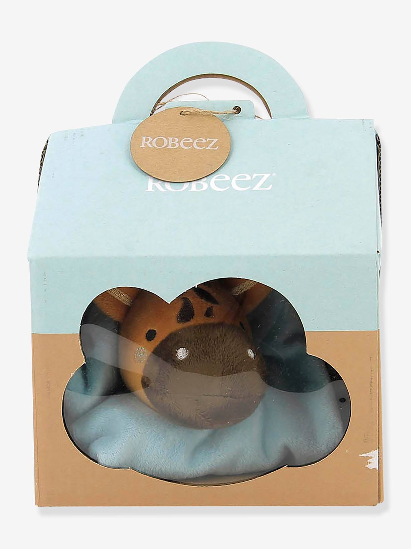 Coffret de naissance chaussons + doudou ROBEEZ© vert d'eau