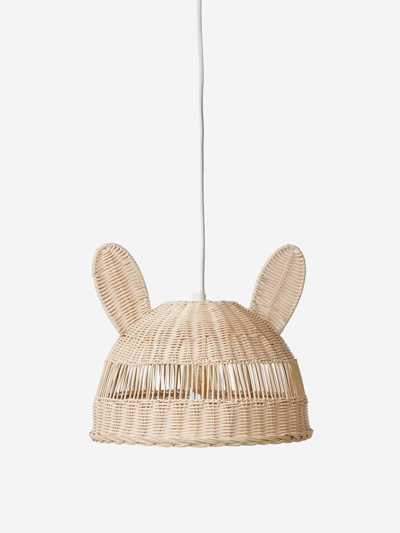 Abat-jour pour suspension Lapin en rotin