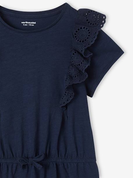 Robe avec volants en broderie anglaise fille marine 3 - vertbaudet enfant 