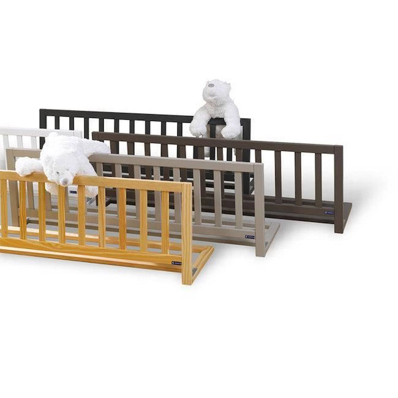 Barrière de lit enfant 120 Noé - AKITEN RETAIL - Gris clair - Bois massif -  Ouverture par charnières métalliques gris - Akiten Retail