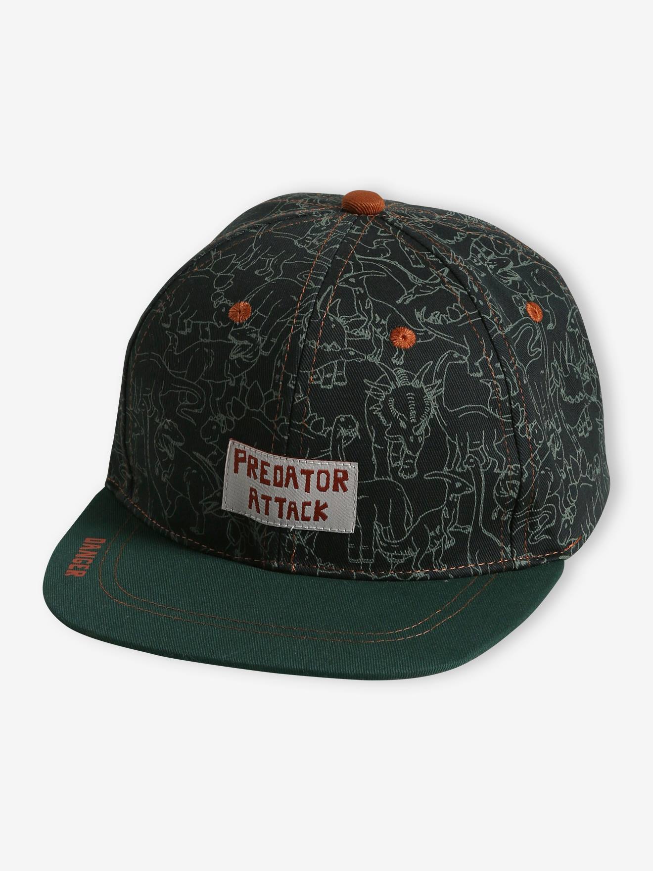 Casquette dinosaures garçon vert sapin