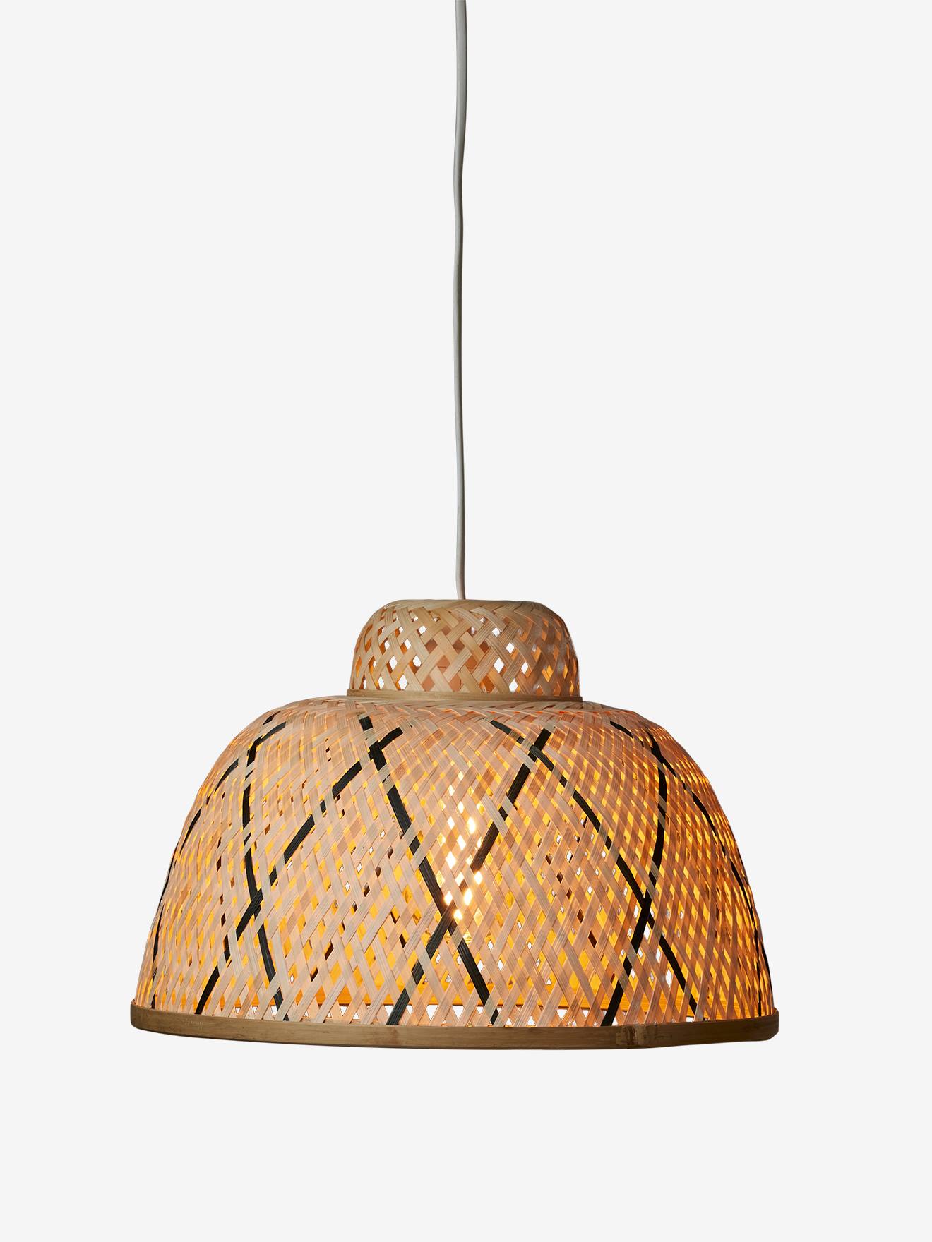 Abat-jour suspendu en bambou et rotin de style français traditionnel, luminaire de plafond élégant en rotin
