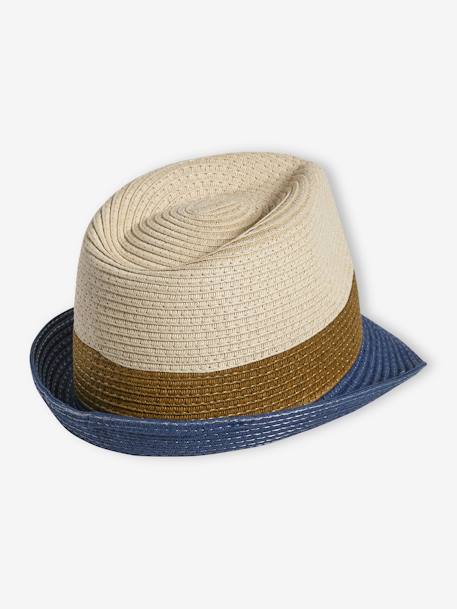 Garçon-Accessoires-Chapeau-Chapeau esprit panama tricolore aspect paille garçon