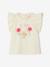 T-shirt avec fleurs en relief bébé écru+rose grisé 1 - vertbaudet enfant 
