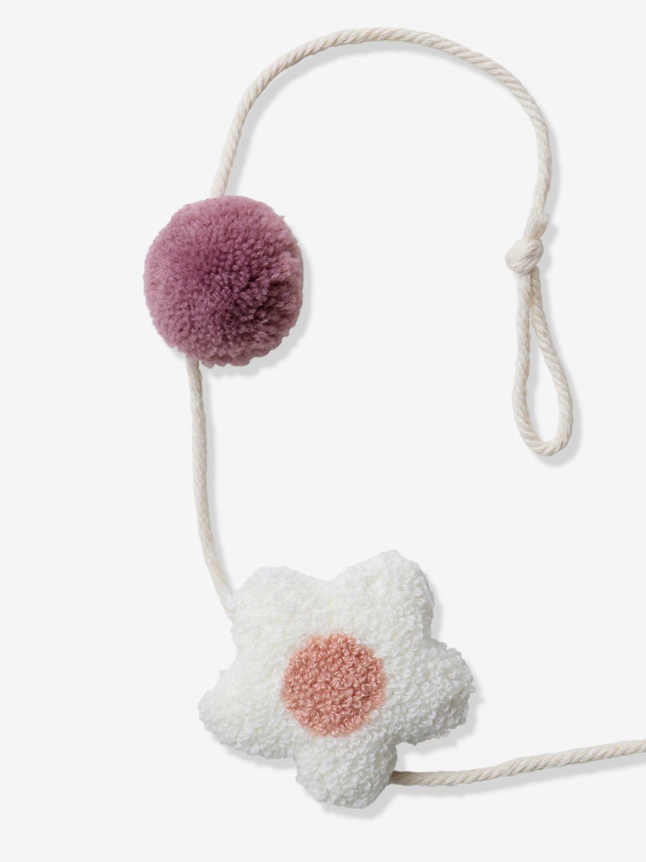 Guirlande fleurs et pompons rose imprimé (Vertbaudet) - Image 1