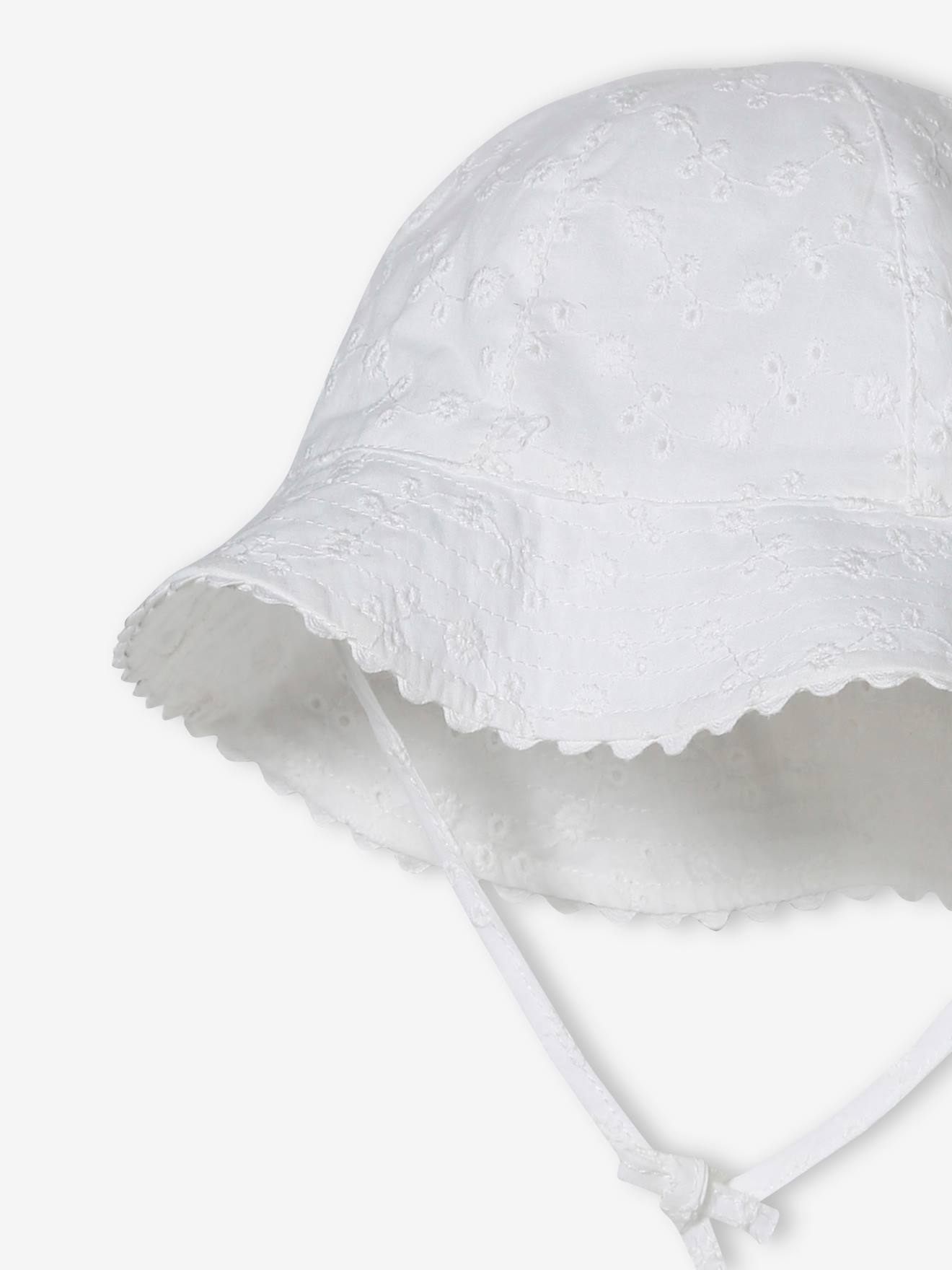 Chapeau en broderie anglaise bébé fille écru (Vertbaudet) - Image 1