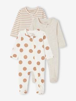 Lot de 3 pyjamas bébé en jersey ouverture zippée BASICS  - vertbaudet enfant