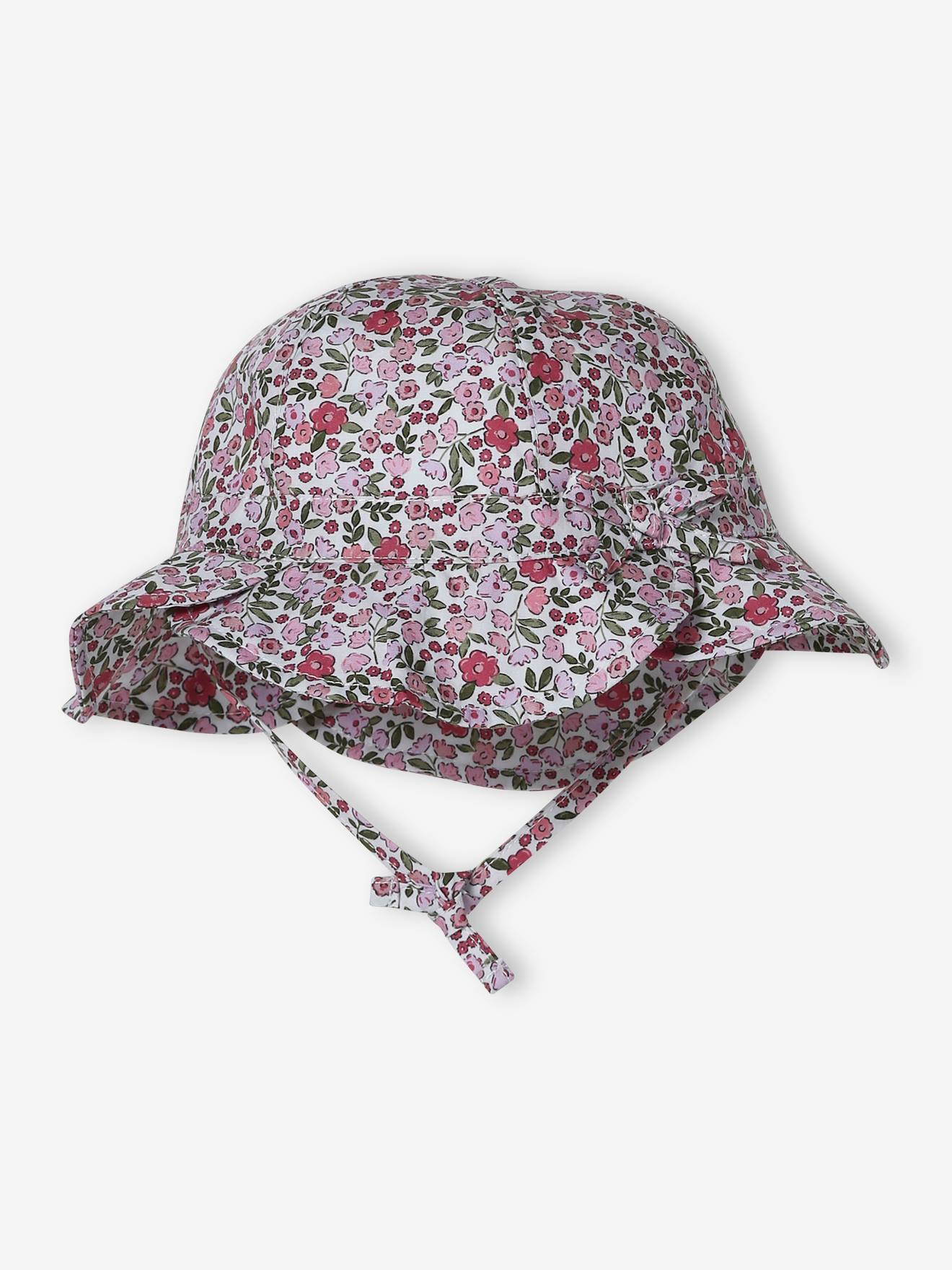 chapeau imprimé bébé fille rose imprimé