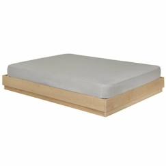 Chambre et rangement-Chambre-Pack lit avec matelas 140x190 cm Baya bois naturel - AKITEN RETAIL