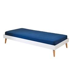 -Pack lit avec pieds et matelas 140x190 cm Doris blanc - AKITEN RETAIL