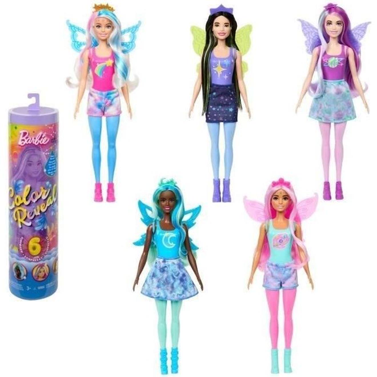 Poupée Barbie Color Reveal Série Gala - Barbie - Hjx61 - 7 Surprises - Rose Rose