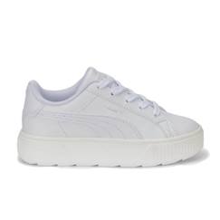 -Basket Basse Enfant - Puma - Karmen L PS - Blanc - Lacets - Confort Exceptionnel