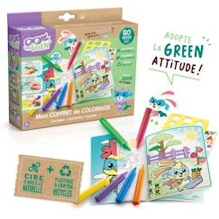 -SUPER GREEN Kit de coloriage, crayons bio