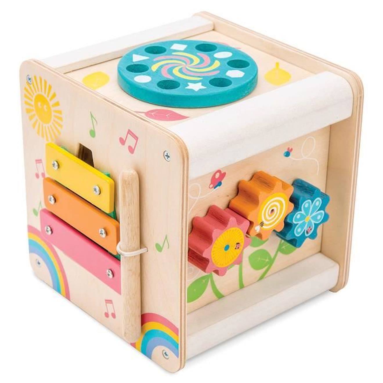Petit Cube D'activités En Bois - Le Toy Van - Mixte - 24 Mois - Marron - Blanc - Jouet D'éveil Compa