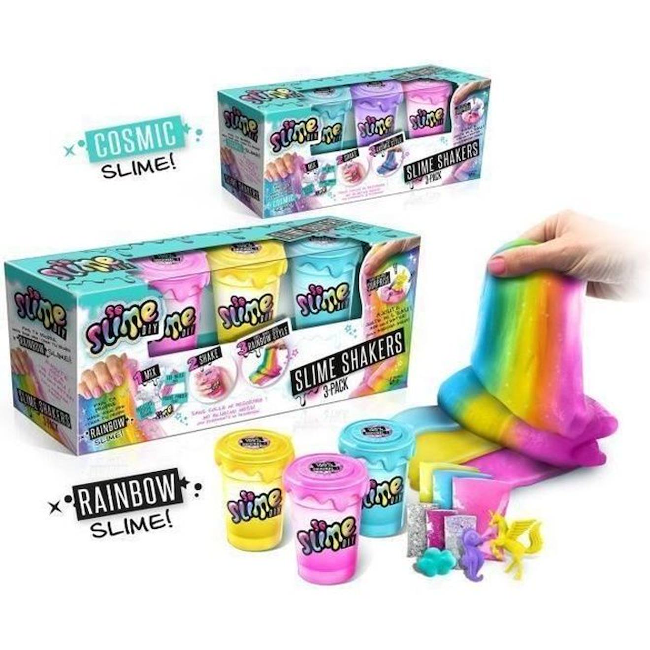 Lot De 3 Slime Shakers Canal Toys - Modèle Aléatoire Cosmic Ou Rainbow - Crée Tes Propres Slimes ! R