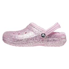 Chaussures-Chaussures fille 23-38-Sandales-Sabot Enfant Crocs Classic Lined Glitter Flamingo - Rose - Fille