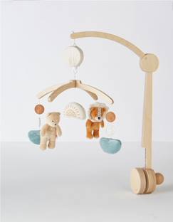 Mobile musical en bois - NOUKIE'S - Babou & Kendi - Bébé - Beige - 25 cm x 40 cm x 12 cm  - vertbaudet enfant