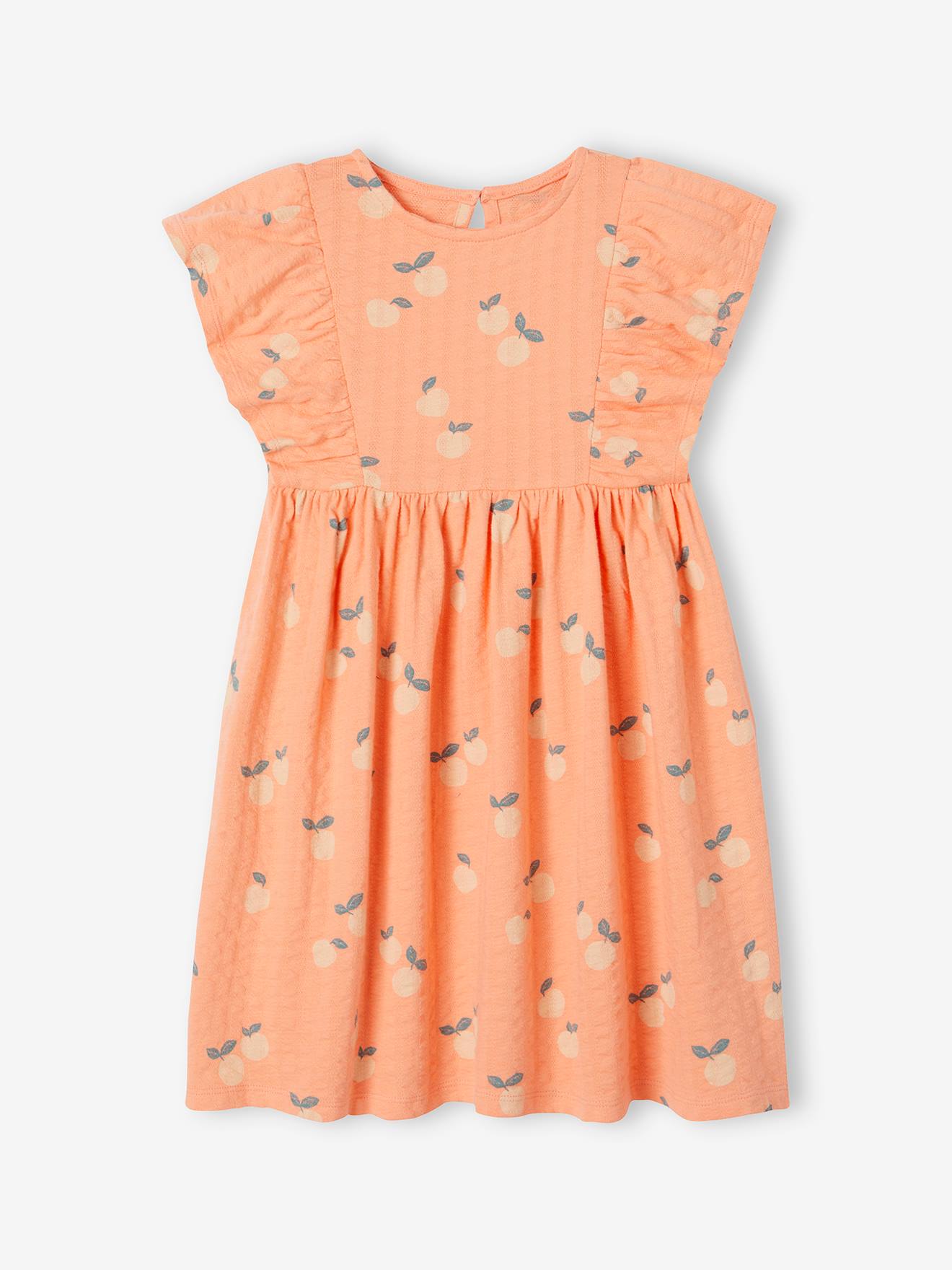 Robe en maille reliéfée fille mandarine