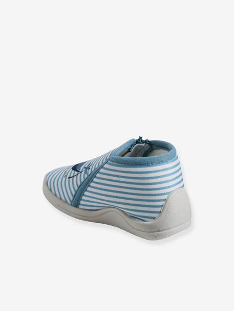 Chaussons zippés bébé en toile rayé bleu 4 - vertbaudet enfant 