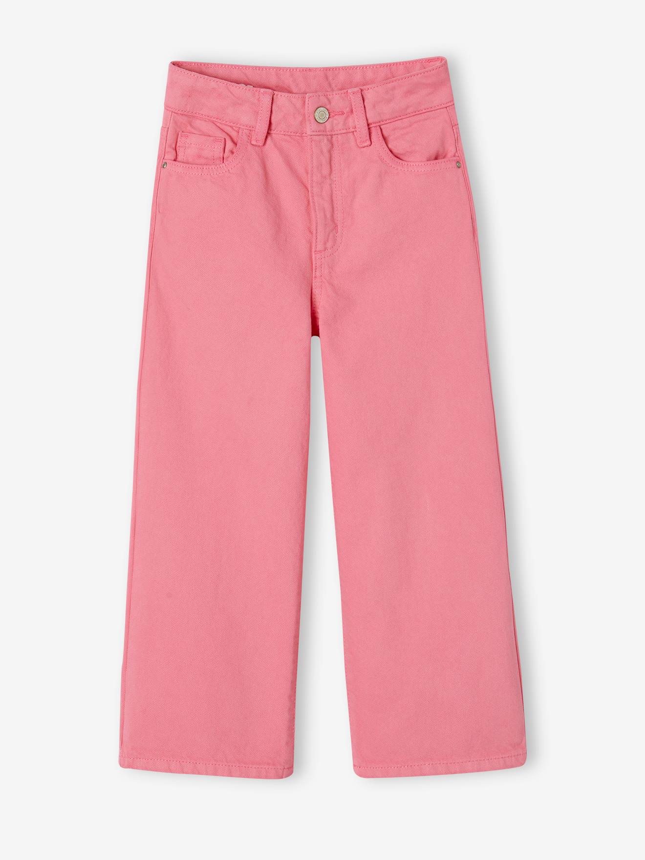 pantalon large fille rose bonbon