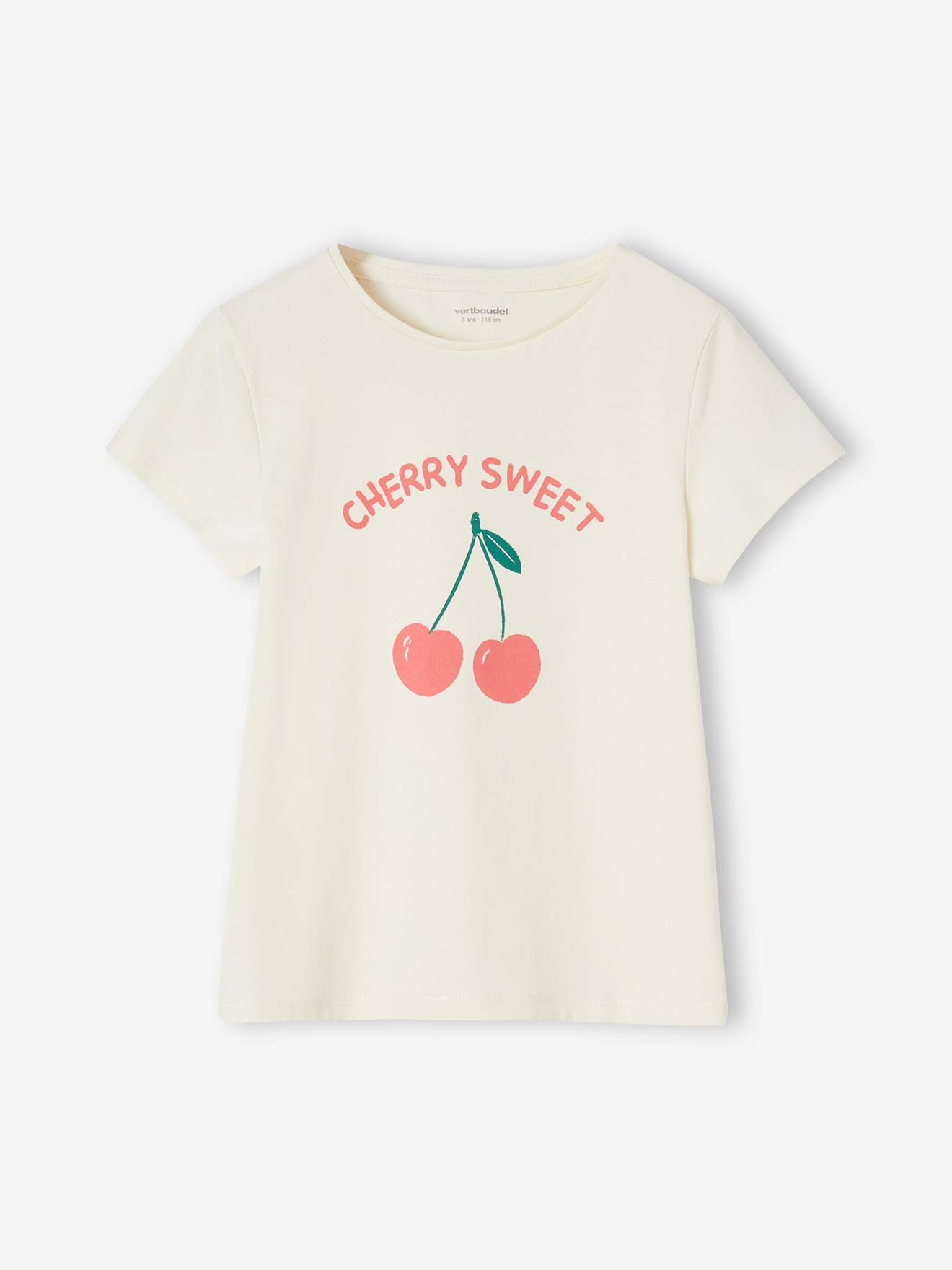 Tee-shirt Basics à motif fille manches courtes vanille