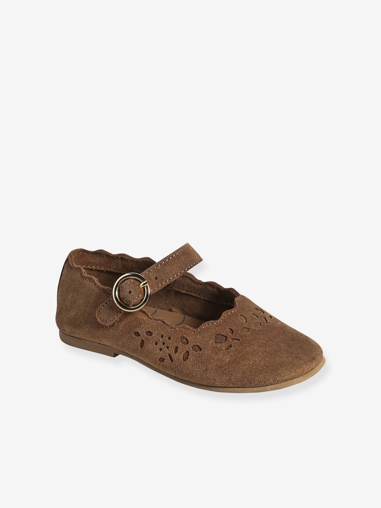 Ballerines cuir fille collection maternelle marron