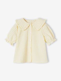 Blouse vichy grand col volanté fille  - vertbaudet enfant