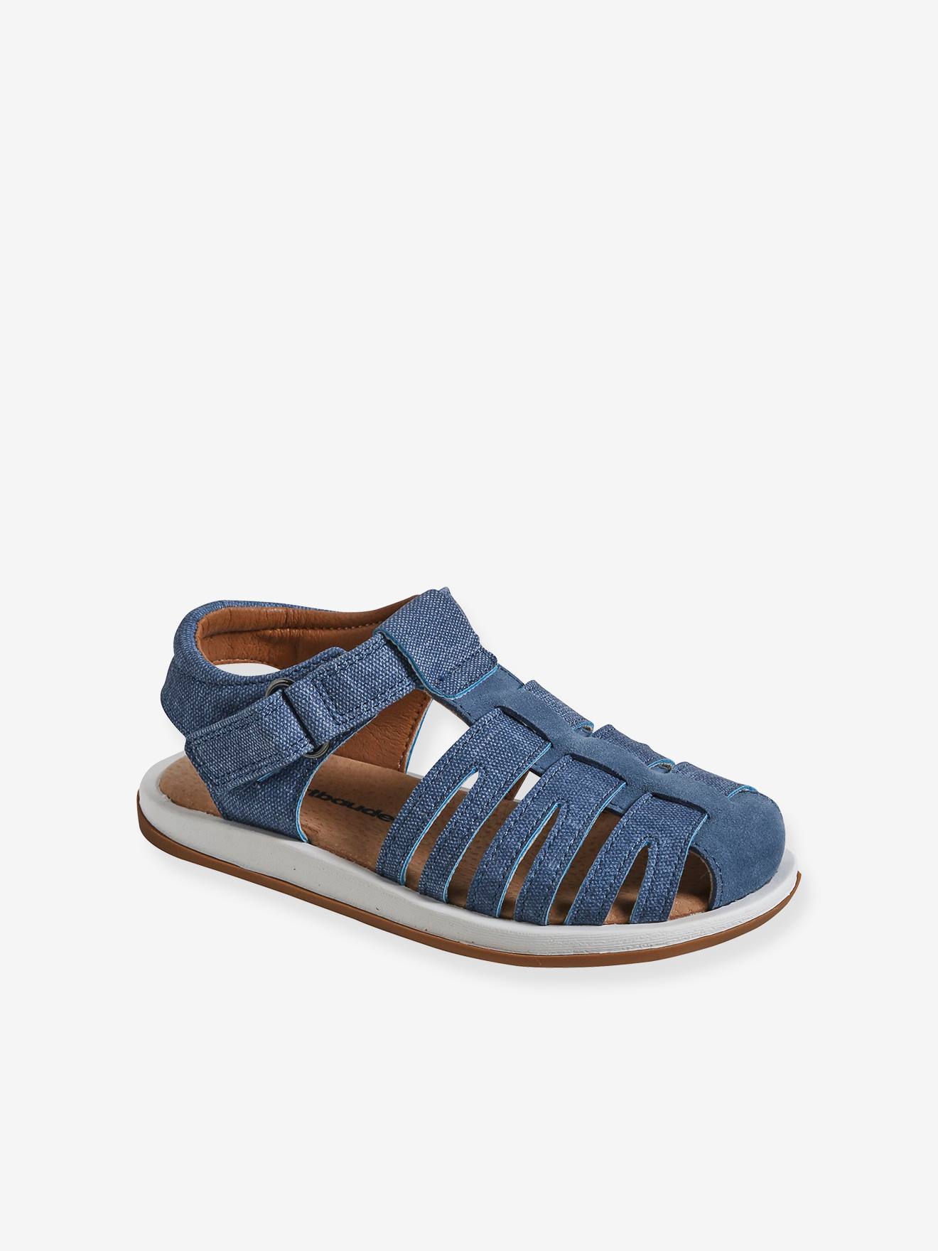sandales scratchées enfant collection maternelle bleu jean