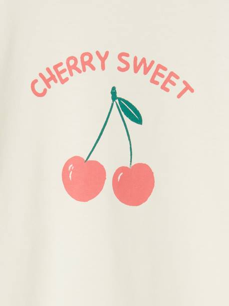 Tee-shirt à message Basics fille bleu ciel+bleu pâle+corail+écru+fraise+marine+rose bonbon+rouge+vanille+vert sapin 33 - vertbaudet enfant 