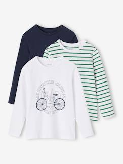 -Lot de 3 T-shirts garçon manches longues