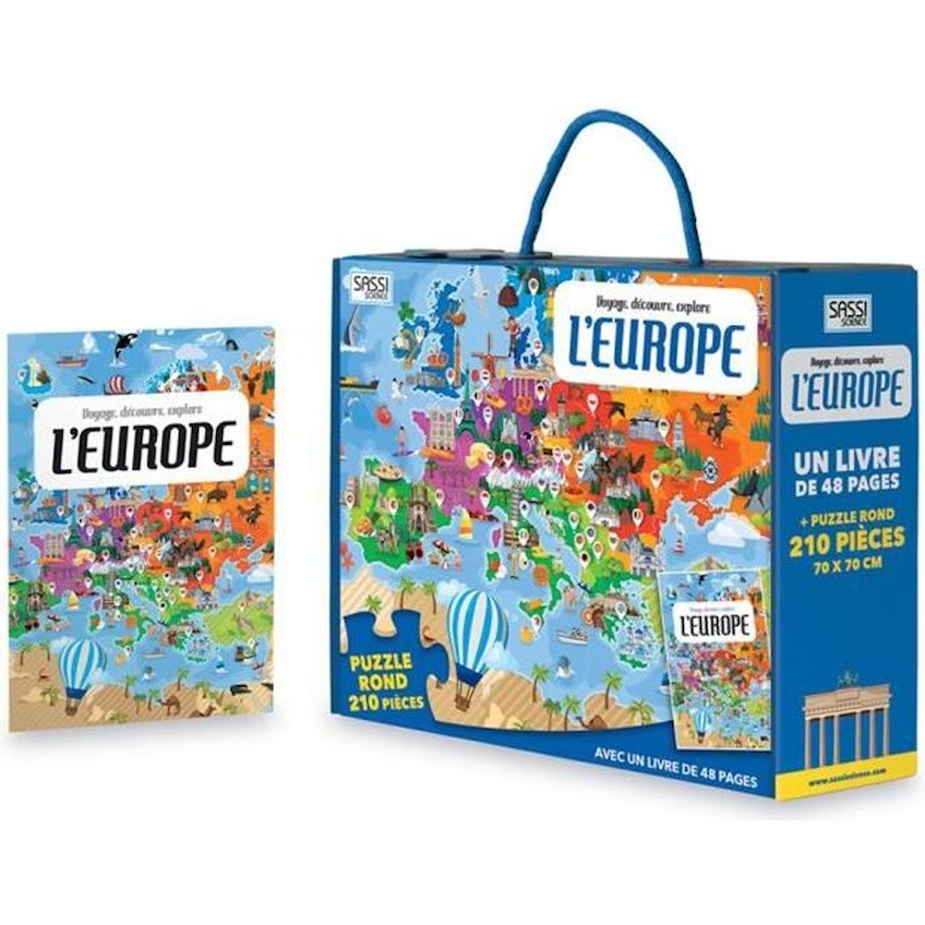 Puzzle Circulaire L'europe - Sassi Junior - 210 Pièces - Pour Enfant De 6 Ans Et Plus Bleu