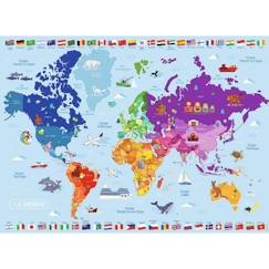 Jouet-Jeux éducatifs-Puzzles-Puzzle 250 pièces : Carte du monde Coloris Unique