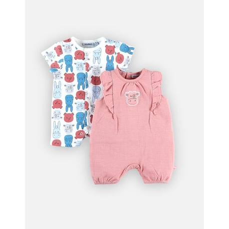 Bébé-Set de 2 combishorts en jersey coton imprimés