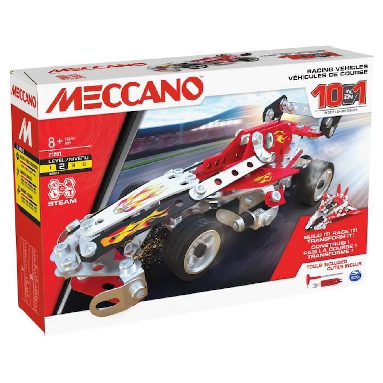 Meccano - Vehicules De Course 10 Modeles - 6060104 - 10 Modèles De Véhicules De Course A Construire 