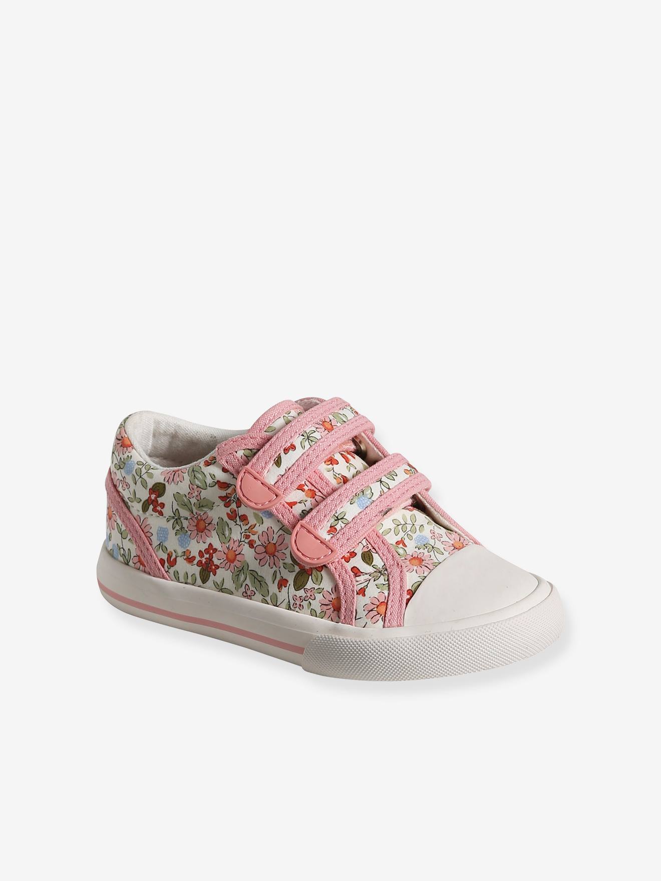 Baskets scratchées en toile fille collection maternelle rose imprimé