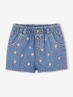 Short bébé en denim brodé   - vertbaudet enfant