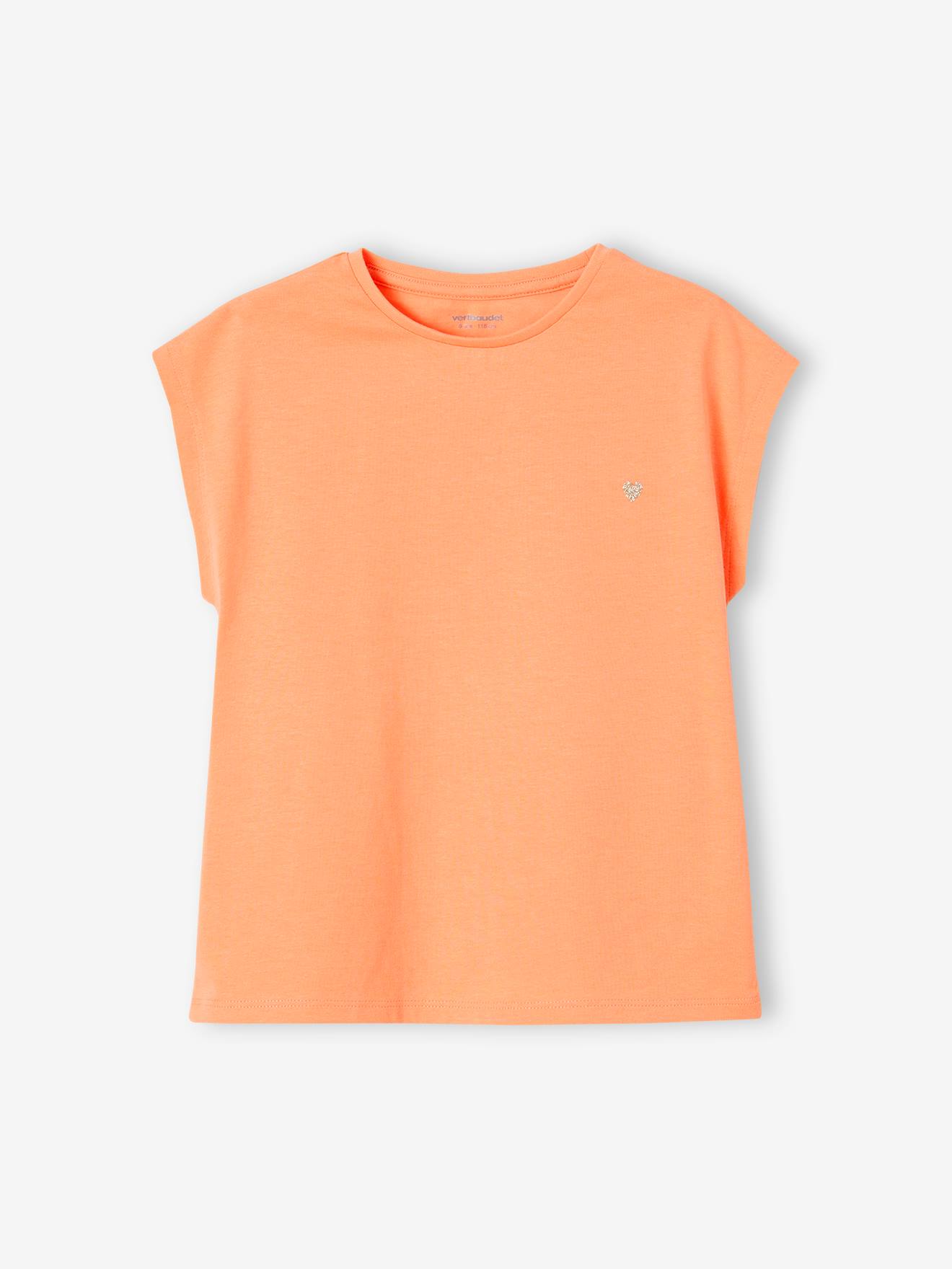 Tee-shirt uni Basics personnalisable fille manches courtes mandarine