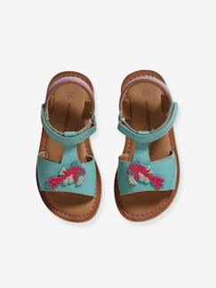 Chaussure été Confort Cuir VERTBAUDET - Fermées, Scratch, Semelle Antidérapante, Taille 21 Sandales Bébé