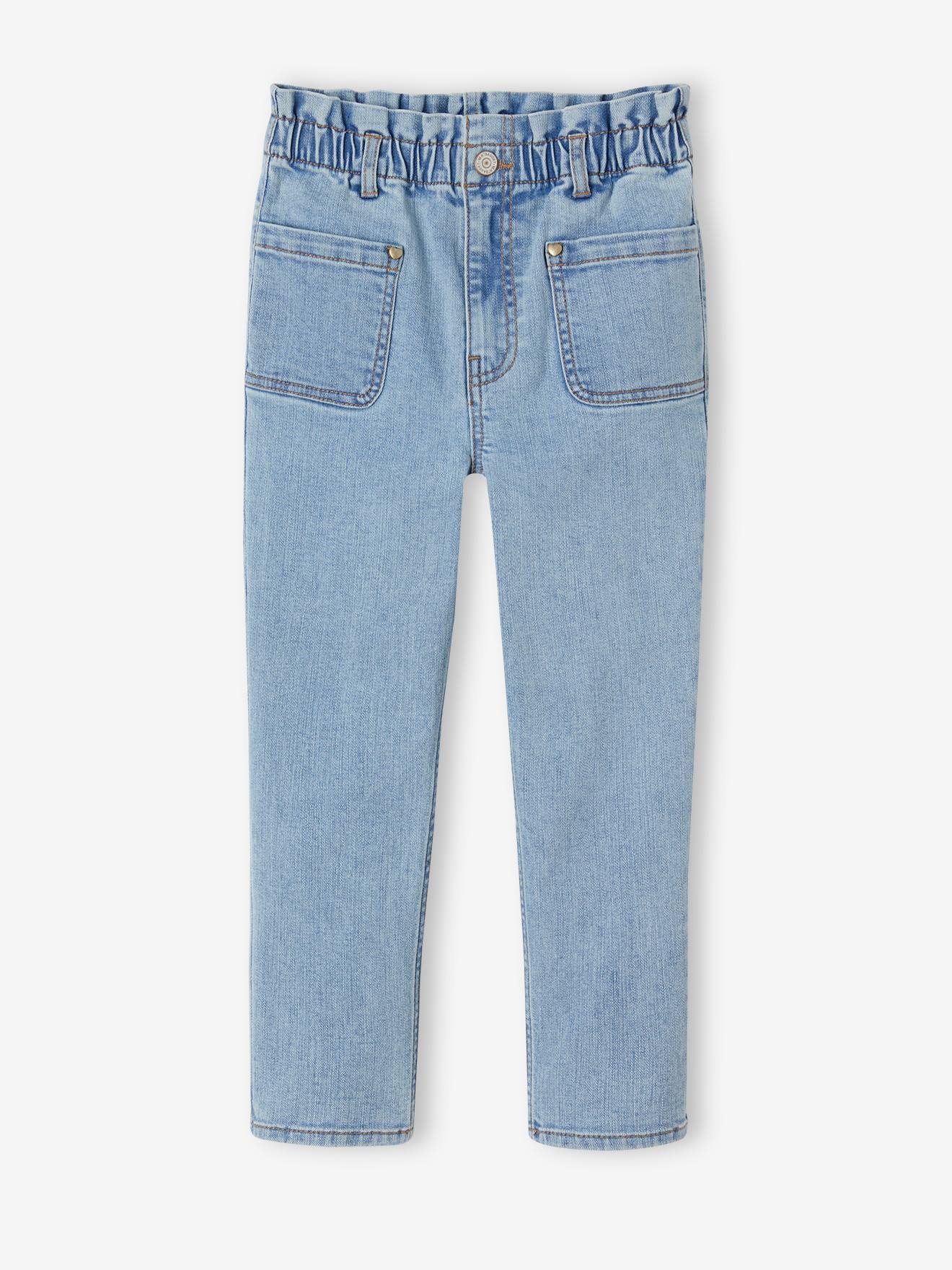 Jean indestructible style paperbag fille double stone