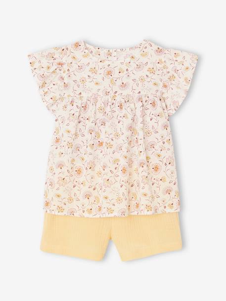 Ensemble fille blouse short en gaze de coton  - vertbaudet enfant