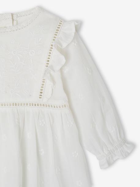 Ensemble cérémonie bébé : robe, bloomer et béguin blanc 3 - vertbaudet enfant 