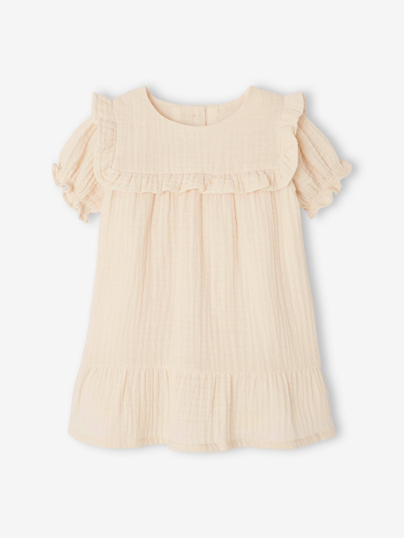 Robe en gaze de coton bébé vanille