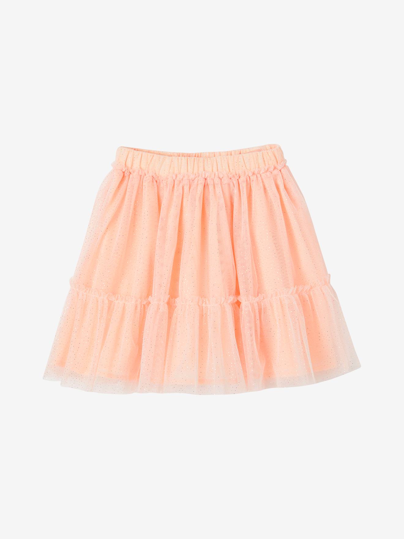 Vertbaudet - Jupon cérémonie en tulle pailleté fille rose nude