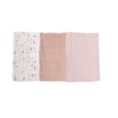 Linge de maison et décoration-Gants de toilette en mousseline de coton - TROIS KILOS SEPT - Lot de 3 - Rose - 16x21 cm