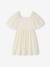 Robe cérémonie smocks dos fille en tissu reliéfé rose pâle+vanille+vert sauge 6 - vertbaudet enfant 