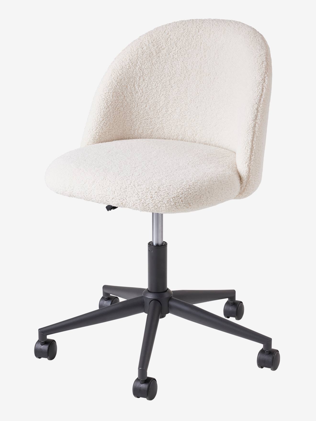 Vertbaudet - Chaise à roulettes enfant en sherpa écru