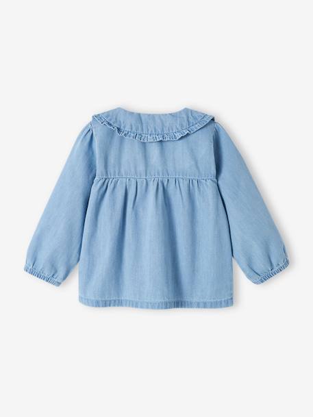 Blouse bébé fille en denim léger personnalisable denim bleached 3 - vertbaudet enfant 