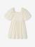 Robe cérémonie smocks dos fille en tissu reliéfé rose pâle+vanille+vert sauge 5 - vertbaudet enfant 